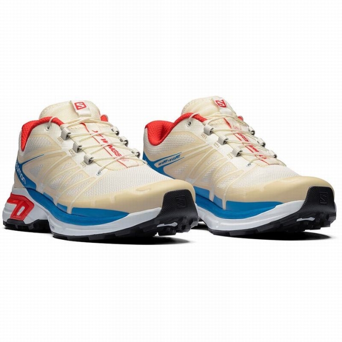 Beige / Red Salomon XT-WINGS 2 Men's Trail Running Shoes | AE-075ITFP