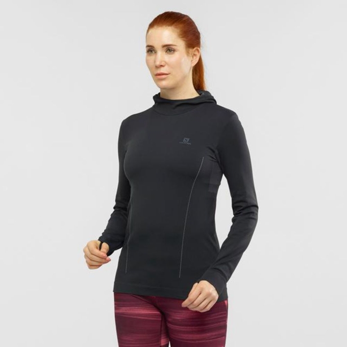 Beige Salomon ESSENTIAL SEAMLESS HOODIE Women's Midlayers | AE-354MDEI