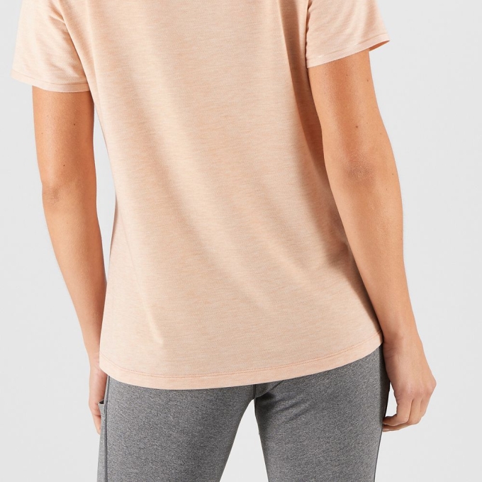 Beige Salomon ESSENTIAL TENCEL Women's T Shirts | AE-816HGUC