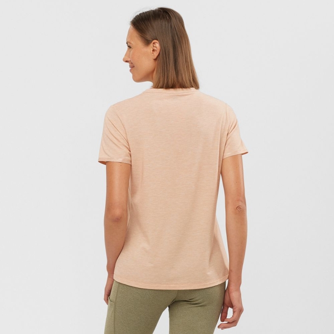 Beige Salomon ESSENTIAL TENCEL Women's T Shirts | AE-816HGUC