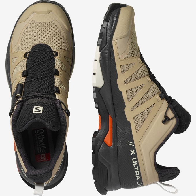 Beige Salomon X ULTRA 4 Men's Hiking Shoes | AE-901HFKD