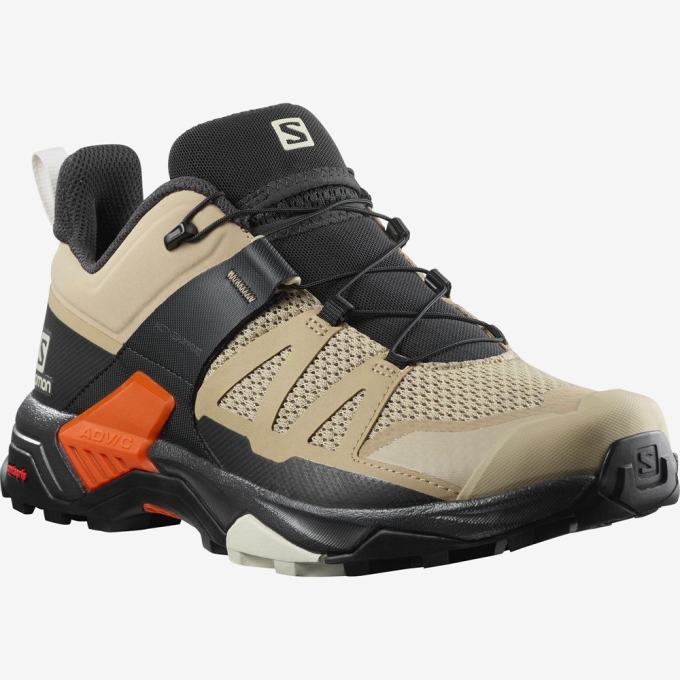 Beige Salomon X ULTRA 4 Men's Hiking Shoes | AE-901HFKD