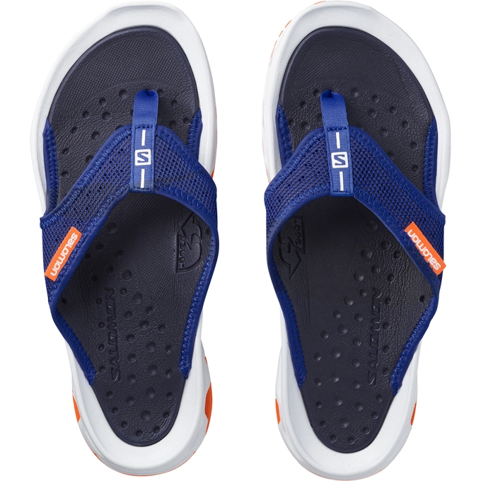 Black / Blue Salomon RX BREAK Men's Flip Flops | AE-570IWAK