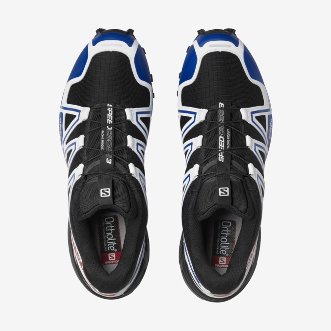 Black / Blue Salomon SPEEDCROSS 3 Men's Sneakers | AE-780YUTE