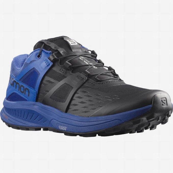 Black / Blue Salomon ULTRA /PRO Men's Trail Running Shoes | AE-735GJOR