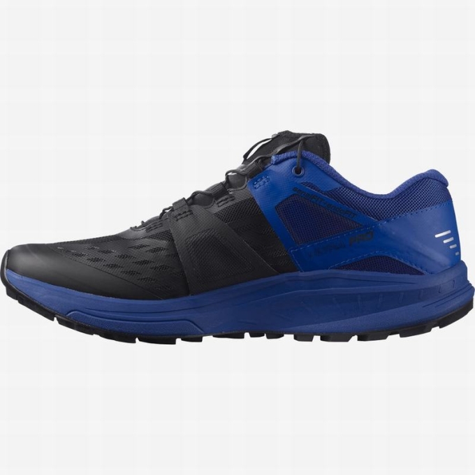 Black / Blue Salomon ULTRA /PRO Men's Trail Running Shoes | AE-735GJOR