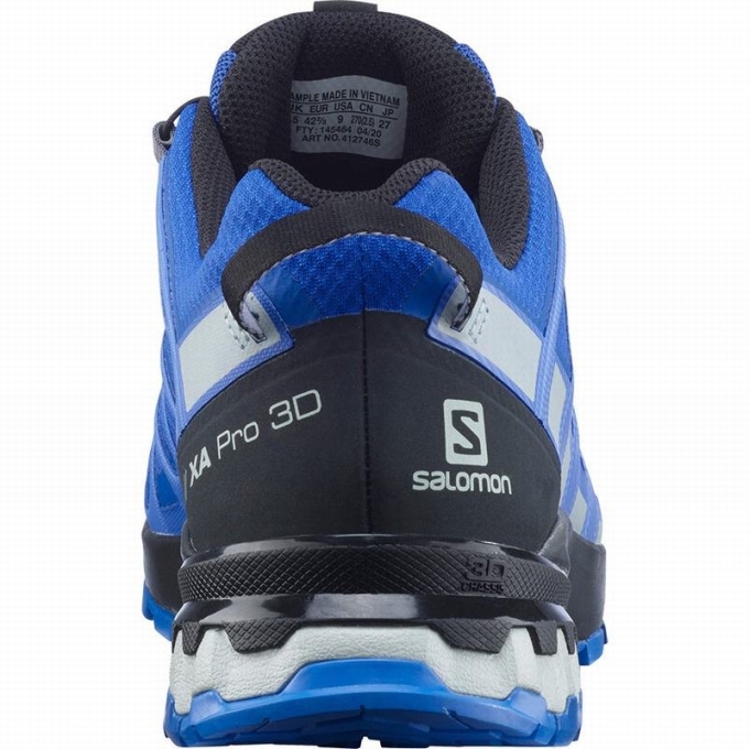 Black / Blue Salomon XA PRO 3D V8 GORE-TEX Men's Hiking Shoes | AE-192WMAZ