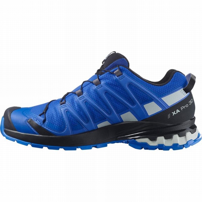 Black / Blue Salomon XA PRO 3D V8 GORE-TEX Men's Hiking Shoes | AE-192WMAZ