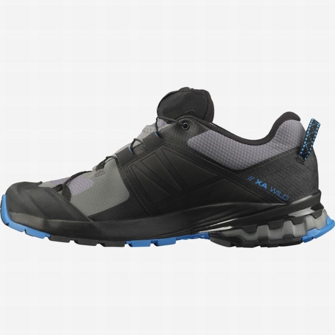 Black / Blue Salomon XA WILD Men's Trail Running Shoes | AE-123UZJF