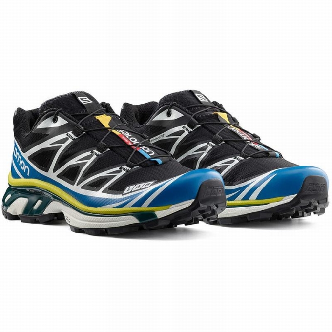 Black / Blue Salomon XT-6 Men's Trail Running Shoes | AE-876DEGC