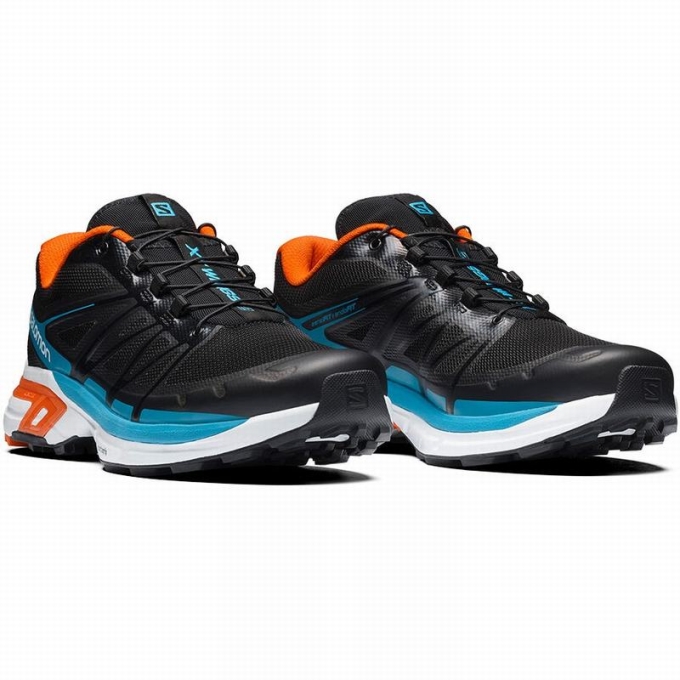 Black / Blue Salomon XT-WINGS 2 Men's Trail Running Shoes | AE-852VWOQ