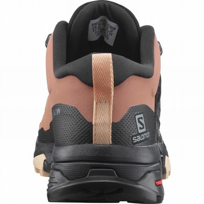 Black / Cream Salomon X ULTRA 4 GORE-TEX Women's Hiking Shoes | AE-602ZQMK