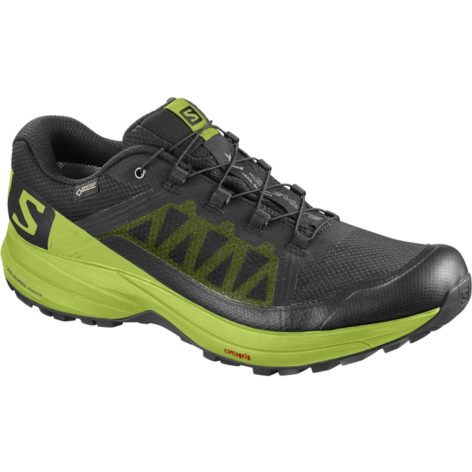 Black / Dark Green Salomon XA ELEVATE GTX Men\'s Trail Running Shoes | AE-450VECR