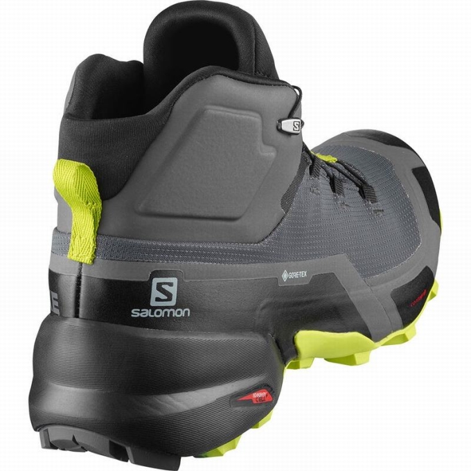 Black / Light Green Salomon CROSS HIKE MID GORE-TEX Men's Hiking Boots | AE-529GKVL