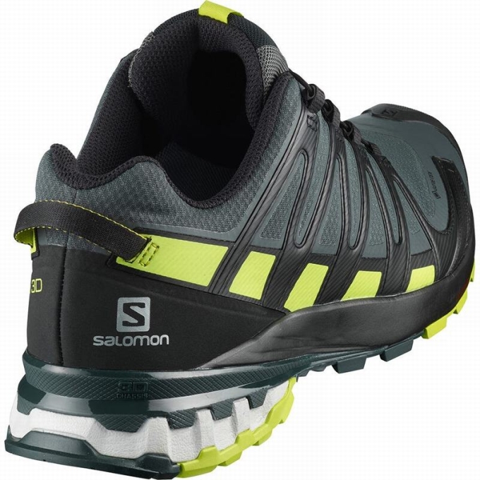 Black / Light Green Salomon XA PRO 3D V8 GORE-TEX Men's Hiking Shoes | AE-387JHQU