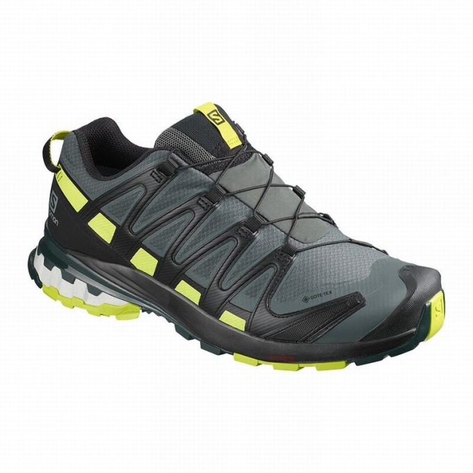 Black / Light Green Salomon XA PRO 3D V8 GORE-TEX Men\'s Hiking Shoes | AE-387JHQU