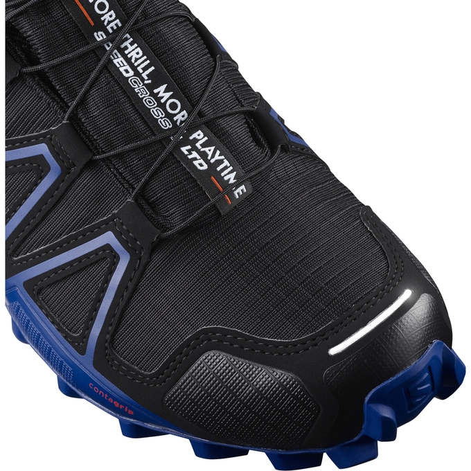 Black / Navy / Orange Salomon SPEEDCROSS 4 GTX LTD Men's Trail Running Shoes | AE-175ZGTX