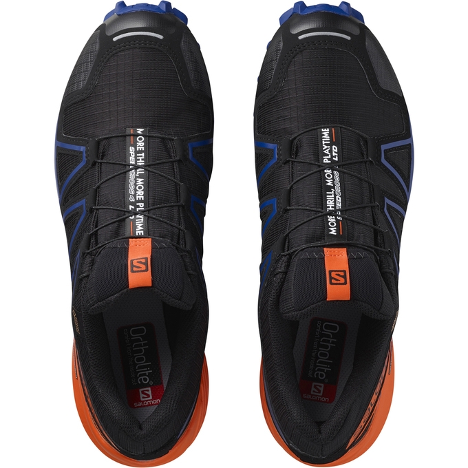 Black / Navy / Orange Salomon SPEEDCROSS 4 GTX LTD Men's Trail Running Shoes | AE-175ZGTX