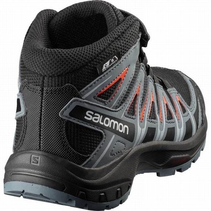 Black / Pink Salomon XA PRO 3D MID CSWP K Kids' Hiking Shoes | AE-364ELTJ