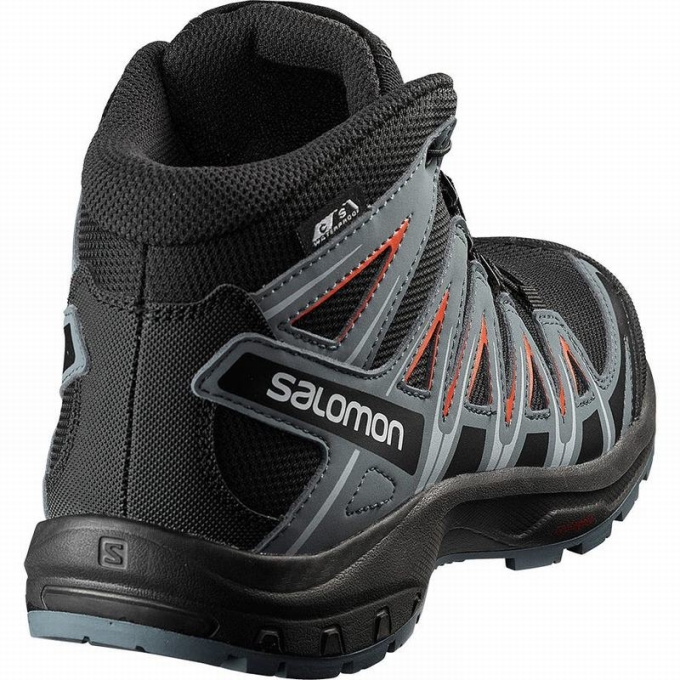 Black / Pink Salomon XA PRO 3D MID CSWP J Kids' Hiking Shoes | AE-812SZWH