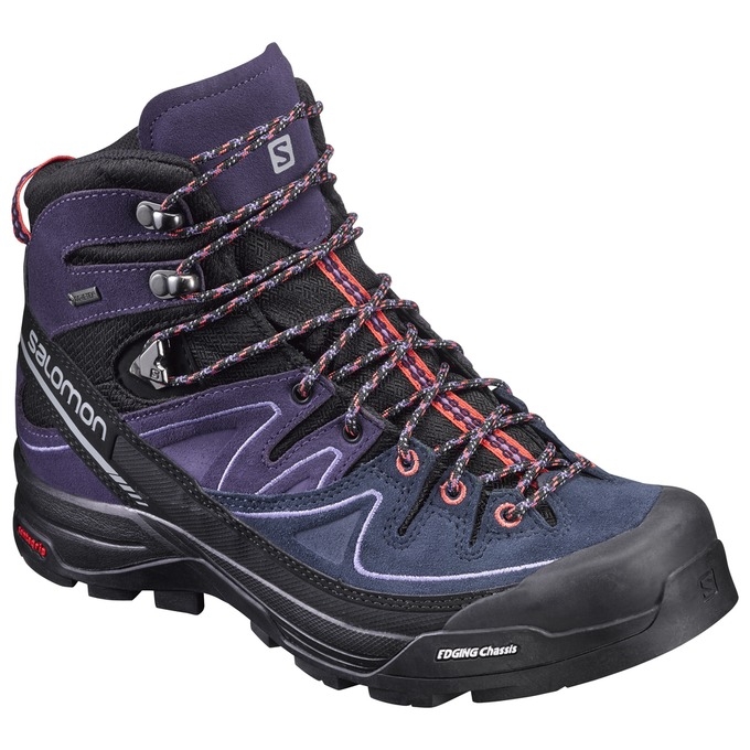 Black / Purple Salomon X ALP MID LTR GTX W Women\'s Hiking Boots | AE-852PZGB