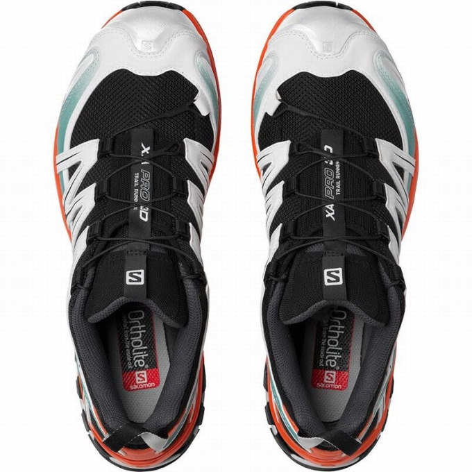 Black / Red Orange Salomon XA PRO 3D Men's Trail Running Shoes | AE-379BTNV