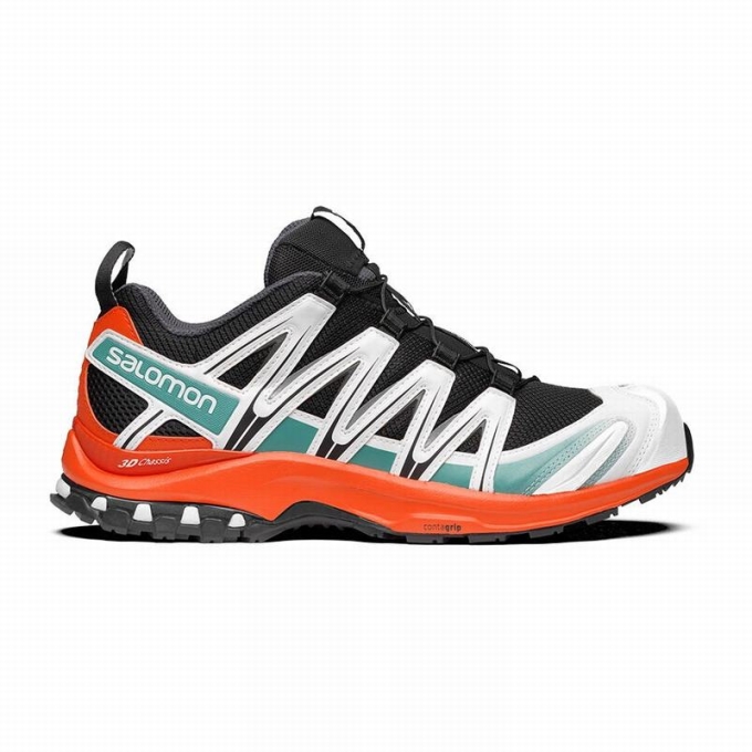 Black / Red Orange Salomon XA PRO 3D Women\'s Trail Running Shoes | AE-302JSIV