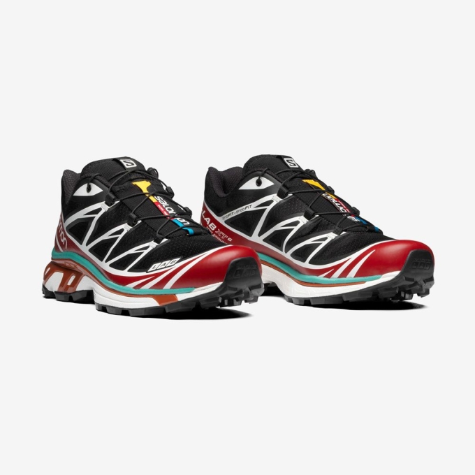 Black / Red Orange Salomon XT-6 Men's Sneakers | AE-741SCFV