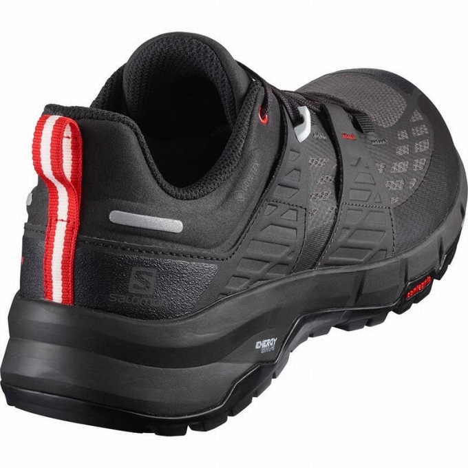 Black / Red Salomon ODYSSEY GTX Men's Hiking Shoes | AE-190XRVN