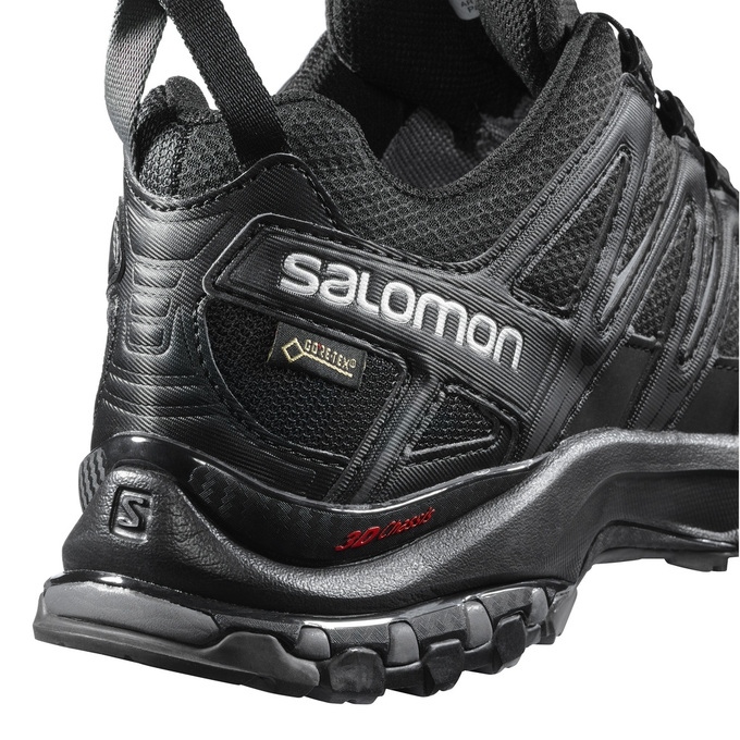 Black / Red Salomon XA PRO 3D GTX Men's Trail Running Shoes | AE-518VOBG