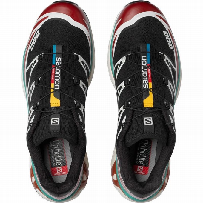 Black / Red Salomon XT-6 Men's Trail Running Shoes | AE-682JQMX