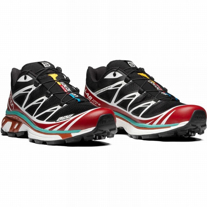 Black / Red Salomon XT-6 Men's Trail Running Shoes | AE-682JQMX