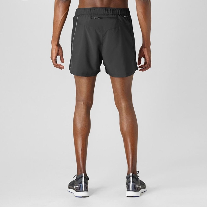 Black Salomon AGILE 5 RUNNING Men's Shorts | AE-927BQZI