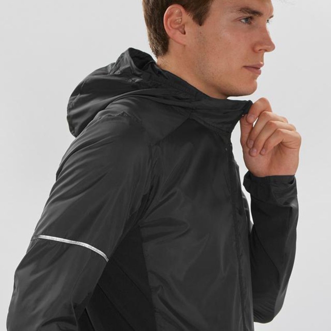 Black Salomon AGILE FZ HOODIE Men's Midlayers | AE-315DSYC