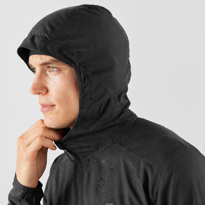 Black Salomon AGILE FZ HOODIE Men's Midlayers | AE-315DSYC