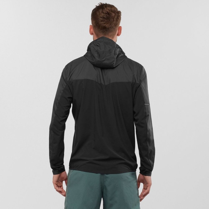 Black Salomon AGILE FZ HOODIE Men's Midlayers | AE-315DSYC