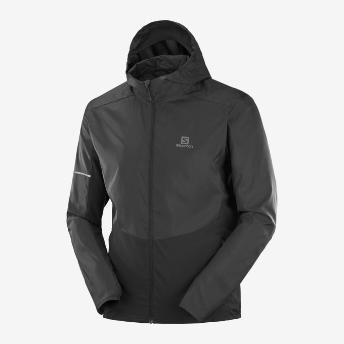 Black Salomon AGILE FZ HOODIE Men's Midlayers | AE-315DSYC