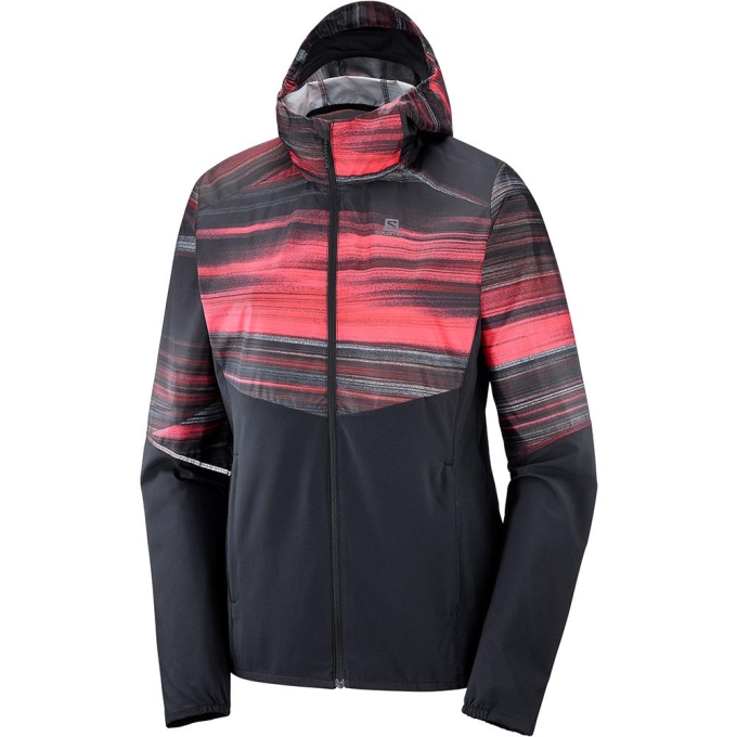 Black Salomon AGILE FZ HOODIE W Women\'s Jackets | AE-106NGWL