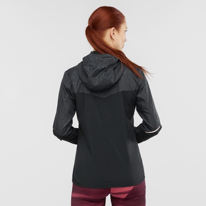 Black Salomon AGILE FZ HOODIE W Women's Jackets | AE-539CYPN