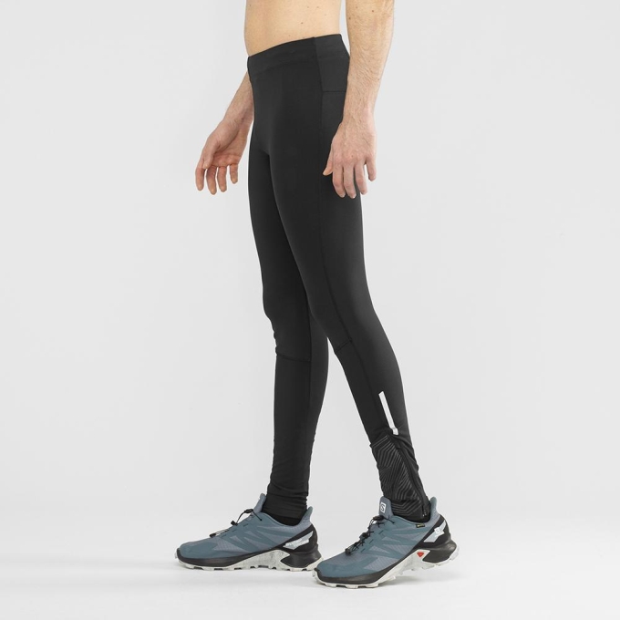 Black Salomon AGILE LONG M Men's Tights | AE-912AWGQ