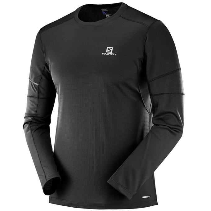 Black Salomon AGILE LS M Men\'s T Shirts | AE-062IRKL