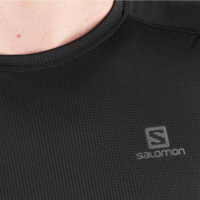 Black Salomon AGILE LS M Men's T Shirts | AE-786CWPV