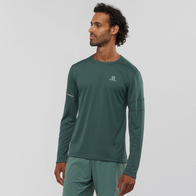 Black Salomon AGILE LS Men's Tops | AE-018XWUL