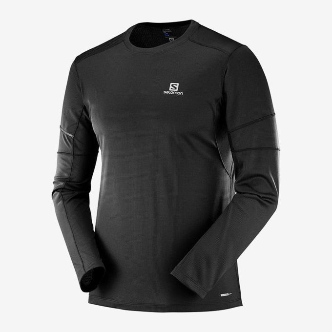 Black Salomon AGILE LS Men\'s Tops | AE-018XWUL