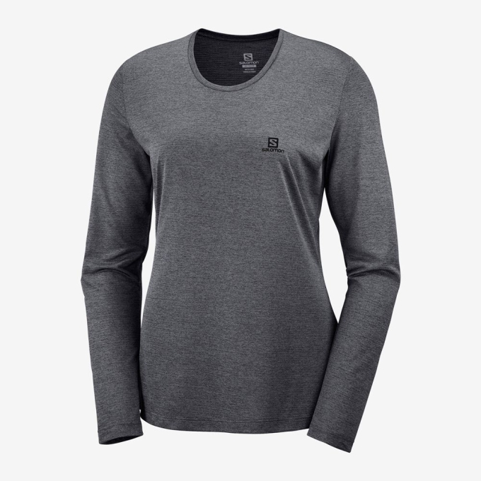 Black Salomon AGILE Long Sleeve Women's T Shirts | AE-148KLER