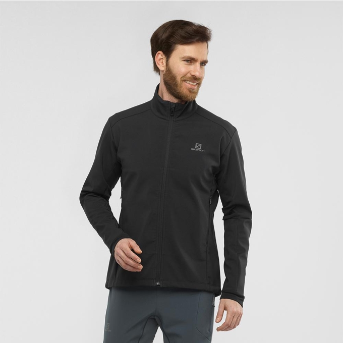 Black Salomon AGILE SOFTSHELL JKT M Men's Jackets | AE-028SGCJ