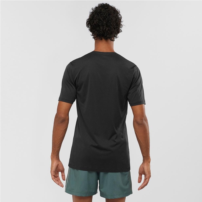 Black Salomon AGILE TRAINING M Men's T Shirts | AE-350HITY