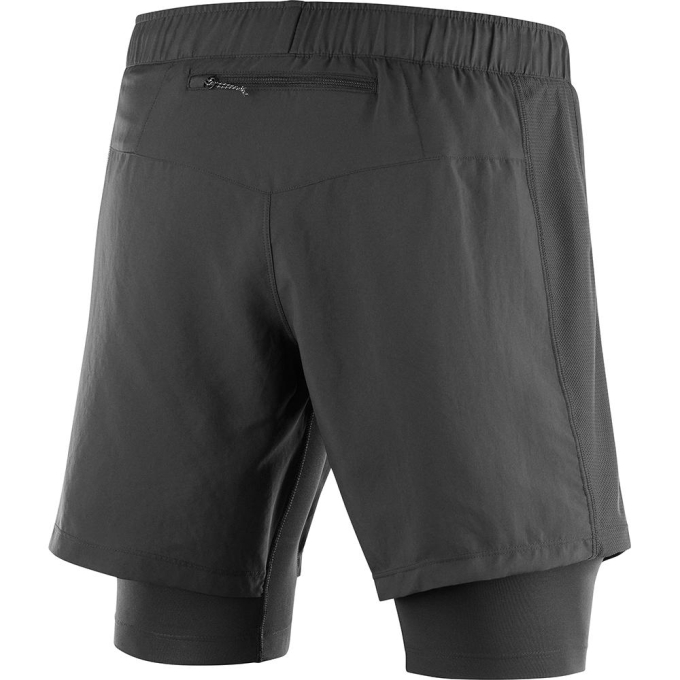 Black Salomon AGILE TWINSKIN M Men's Shorts | AE-468SVMU