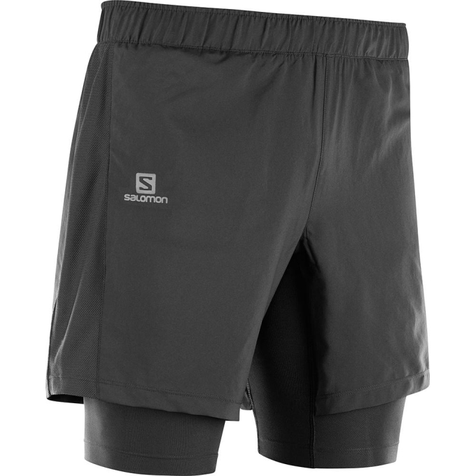 Black Salomon AGILE TWINSKIN M Men\'s Shorts | AE-468SVMU