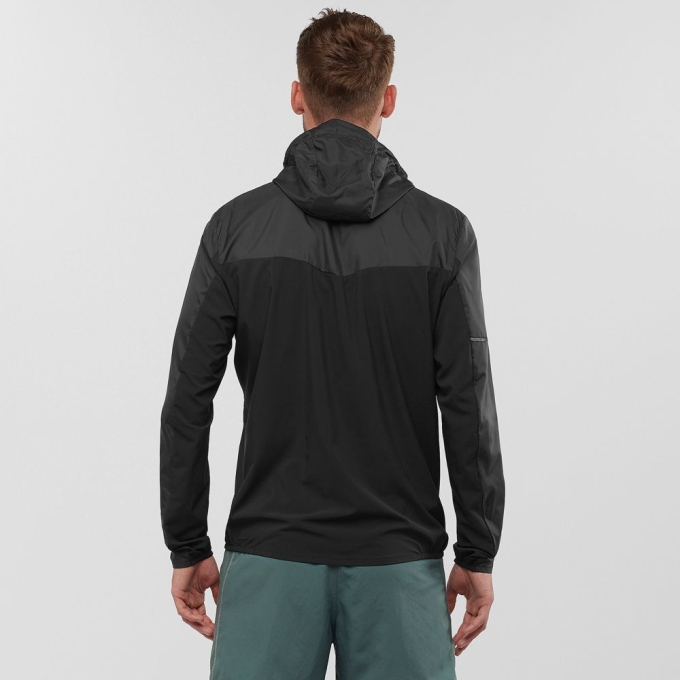 Black Salomon AGILE WIND Men's Jackets | AE-593JBNG